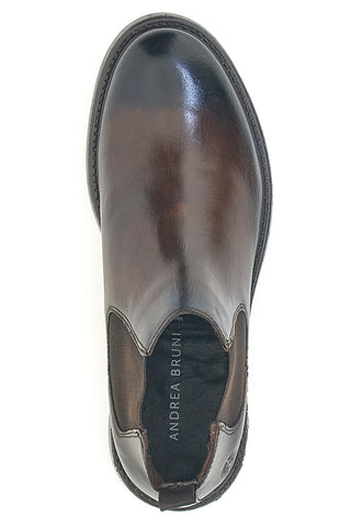Chelsea boots marroni con inserti elastici Andrea Bruni OM08