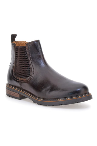 Chelsea boots marroni con zip e inserti elastici Andrea Bruni LK02