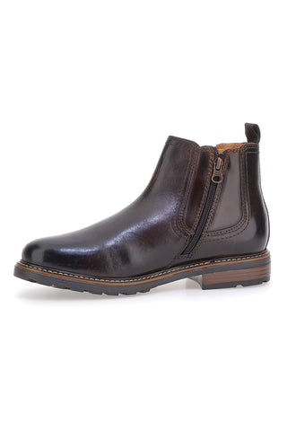 Braune Chelsea-Boots mit Reißverschluss und elastischen Einsätzen, Andrea Bruni LK02