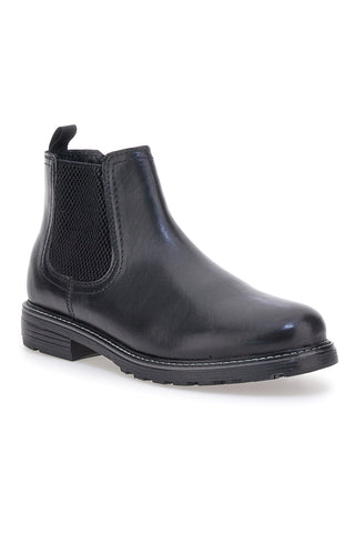 Schwarze Chelsea-Boots mit Reißverschluss und elastischen Einsätzen, Andrea Bruni LK02