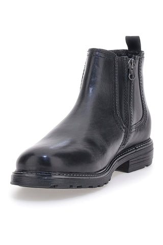 Chelsea boots neri con zip e inserti elastici Andrea Bruni LK02