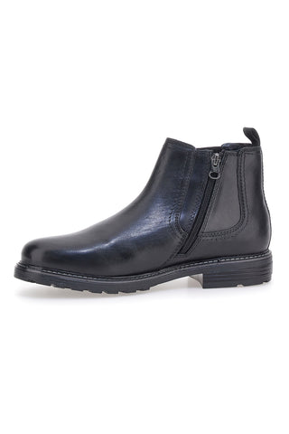 Schwarze Chelsea-Boots mit Reißverschluss und elastischen Einsätzen, Andrea Bruni LK02