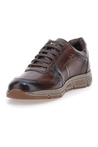 Scarpe da uomo marroni in pelle con zip Andrea Bruni AM901