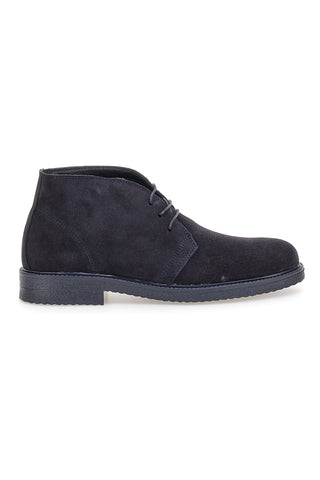 Polacchine blu in pelle scamosciata con suola in gomma Pittarello Focus 550
