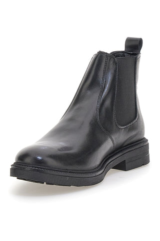 Pittarello Focus 042 Schwarze Leder-Beatles-Ankle-Boots mit elastischen Einsätzen