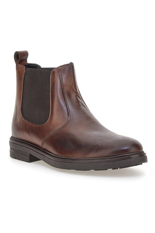 Pittarello Focus 042 braune Leder-Ankle-Boots mit elastischen Einsätzen