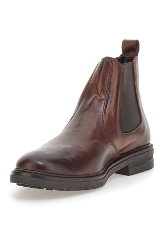 Pittarello Focus 042 braune Leder-Ankle-Boots mit elastischen Einsätzen