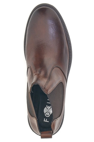 Pittarello Focus 042 braune Leder-Ankle-Boots mit elastischen Einsätzen
