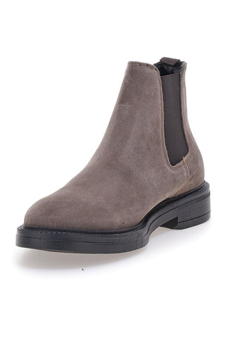 Stivaletti tortora in vera pelle con inserti elastici Pittarello Focus 1980