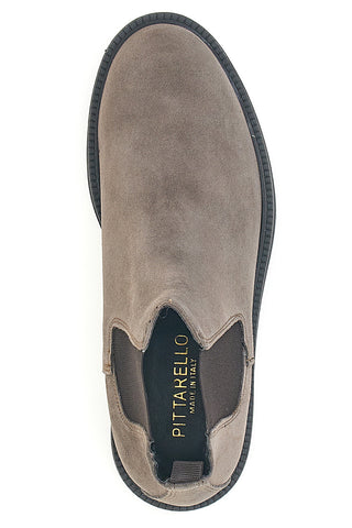 Stivaletti tortora in vera pelle con inserti elastici Pittarello Focus 1980