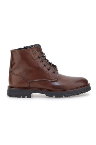 Braune Echtlederstiefel mit Pittarello 11-Stollensohle