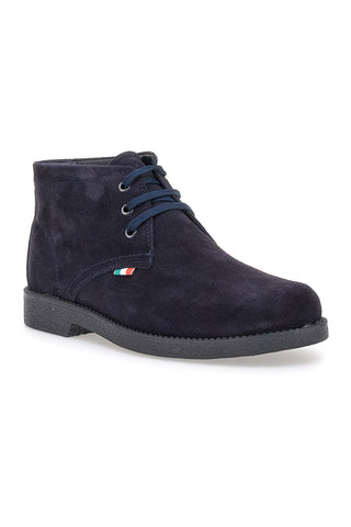 Polacchini blu in camoscio con bandierina tricolore Pittarello 2810