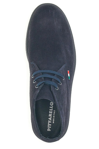 Polacchini blu in camoscio con bandierina tricolore Pittarello 2810