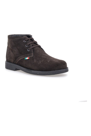 Pittarello 2810 Stiefeletten aus braunem Wildleder mit italienischer Flagge