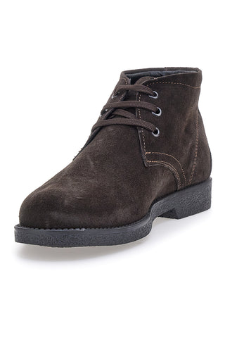 Pittarello 2810 Stiefeletten aus braunem Wildleder mit italienischer Flagge