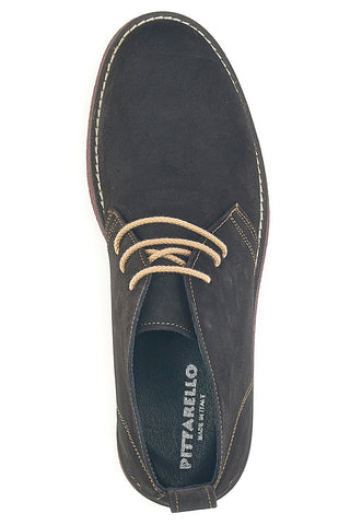 Braune Stiefeletten aus echtem Leder mit burgunderfarbener Sohle Pittarello 322