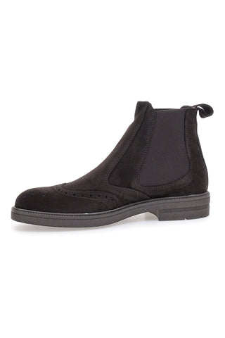 Stivaletti Beatles marroni in camoscio con lavorazione brogue Pittarello 44