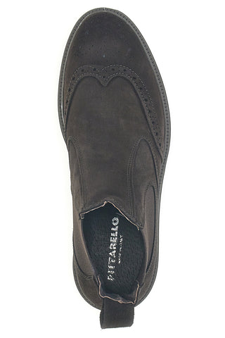 Stivaletti Beatles marroni in camoscio con lavorazione brogue Pittarello 44