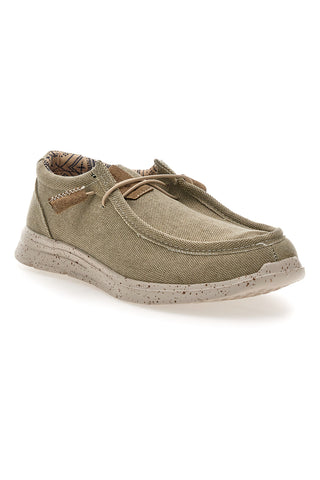 Herren Freizeitschuhe aus grünem Stoff Sevenoaks PK1147M