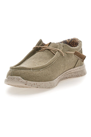 Herren Freizeitschuhe aus grünem Stoff Sevenoaks PK1147M