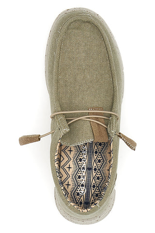 Herren Freizeitschuhe aus grünem Stoff Sevenoaks PK1147M