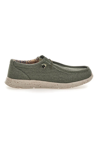 Herren Freizeitschuhe aus grünem Stoff Sevenoaks PK1147O