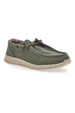 Herren Freizeitschuhe aus grünem Stoff Sevenoaks PK1147O