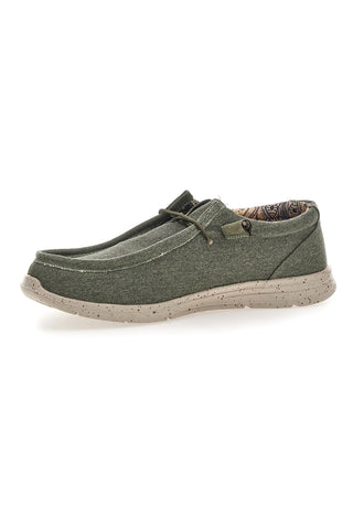 Herren Freizeitschuhe aus grünem Stoff Sevenoaks PK1147O