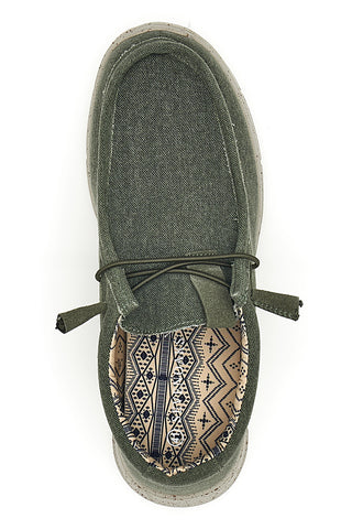 Herren Freizeitschuhe aus grünem Stoff Sevenoaks PK1147O