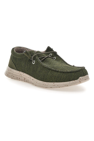 Herren Freizeitschuhe aus grünem Stoff Sevenoaks PK1118I