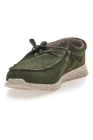 Herren Freizeitschuhe aus grünem Stoff Sevenoaks PK1118I