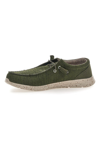 Herren Freizeitschuhe aus grünem Stoff Sevenoaks PK1118I