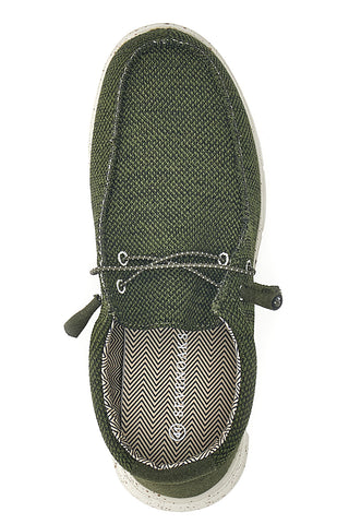 Herren Freizeitschuhe aus grünem Stoff Sevenoaks PK1118I