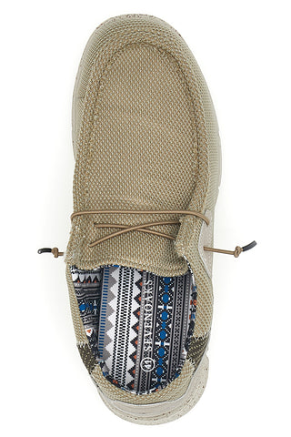 Herren Casual Beige Stoff Schuhe Sevenoaks PK6318A