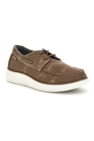 Braune Loafer mit Schnürsenkeln und kontrastierender Sohle Max Dillan 3BF136524