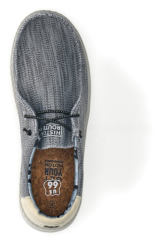 Scarpe slip on grigio in tessuto Route 66 RO41815