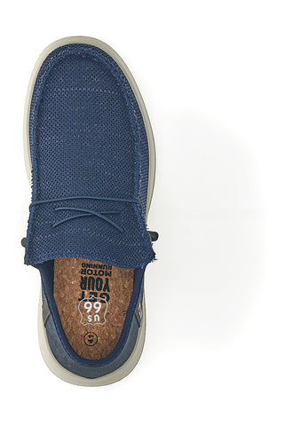 Scarpe slip on blu in tessuto Route 66 RO51803