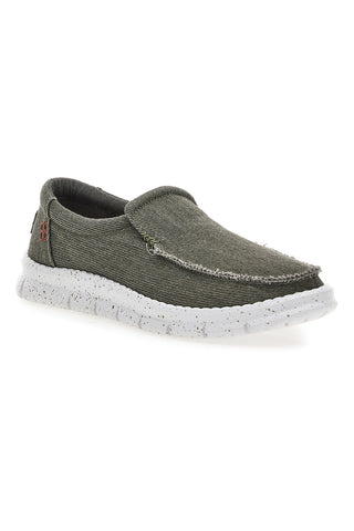 Grüne Stoffslipper mit leichter Max Dillan-Sohle MXM4181G01