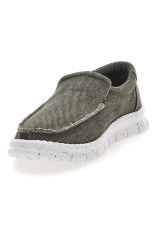 Grüne Stoffslipper mit leichter Max Dillan-Sohle MXM4181G01