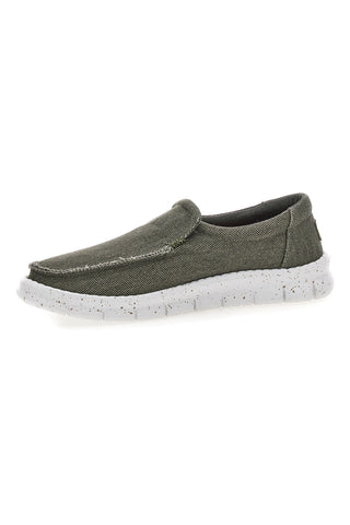 Grüne Stoffslipper mit leichter Max Dillan-Sohle MXM4181G01