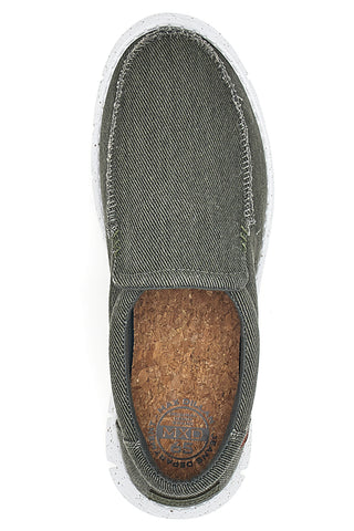 Grüne Stoffslipper mit leichter Max Dillan-Sohle MXM4181G01