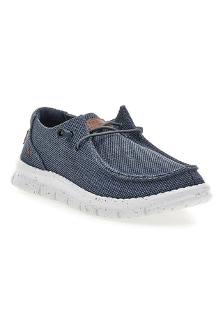 Blaue Stoff Slipper mit Schnürsenkeln Max dillan MELIS CVS