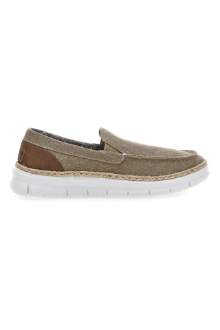 Taupe Stoff Slipper mit kontrastierendem Absatz Max dillan MXM518A66