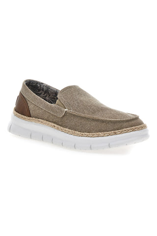 Taupe Stoff Slipper mit kontrastierendem Absatz Max dillan MXM518A66