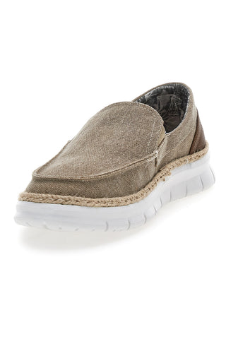 Taupe Stoff Slipper mit kontrastierendem Absatz Max dillan MXM518A66