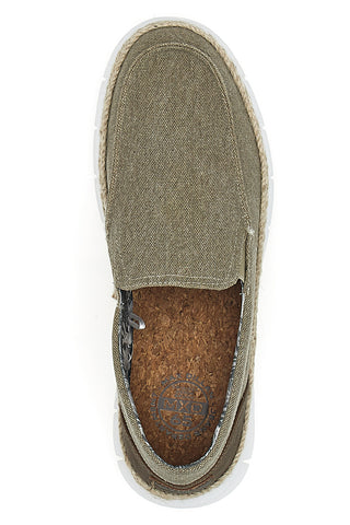 Taupe Stoff Slipper mit kontrastierendem Absatz Max dillan MXM518A66