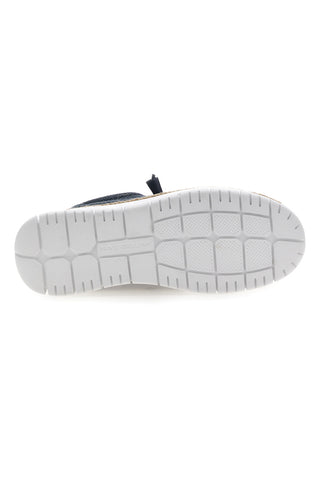 Blaue Stoff Slipper mit Max Dillan Schnürsenkeln WALLY BIG CVS