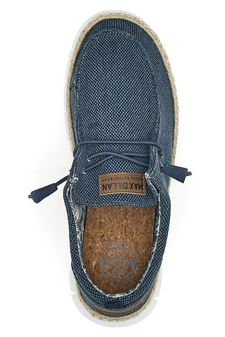 Blaue Stoff Slipper mit Max Dillan Schnürsenkeln WALLY BIG CVS