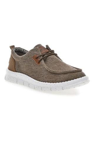 Taupe Stoff Slipper mit Schnürsenkeln Max dillan MXM518A68