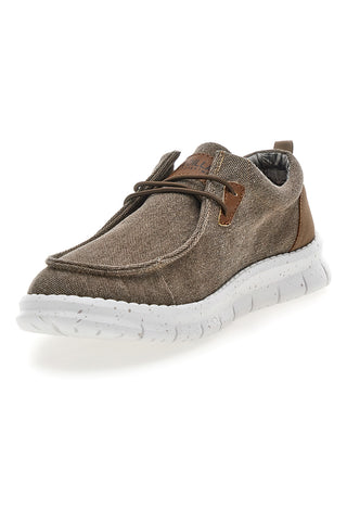 Taupe Stoff Slipper mit Schnürsenkeln Max dillan MXM518A68